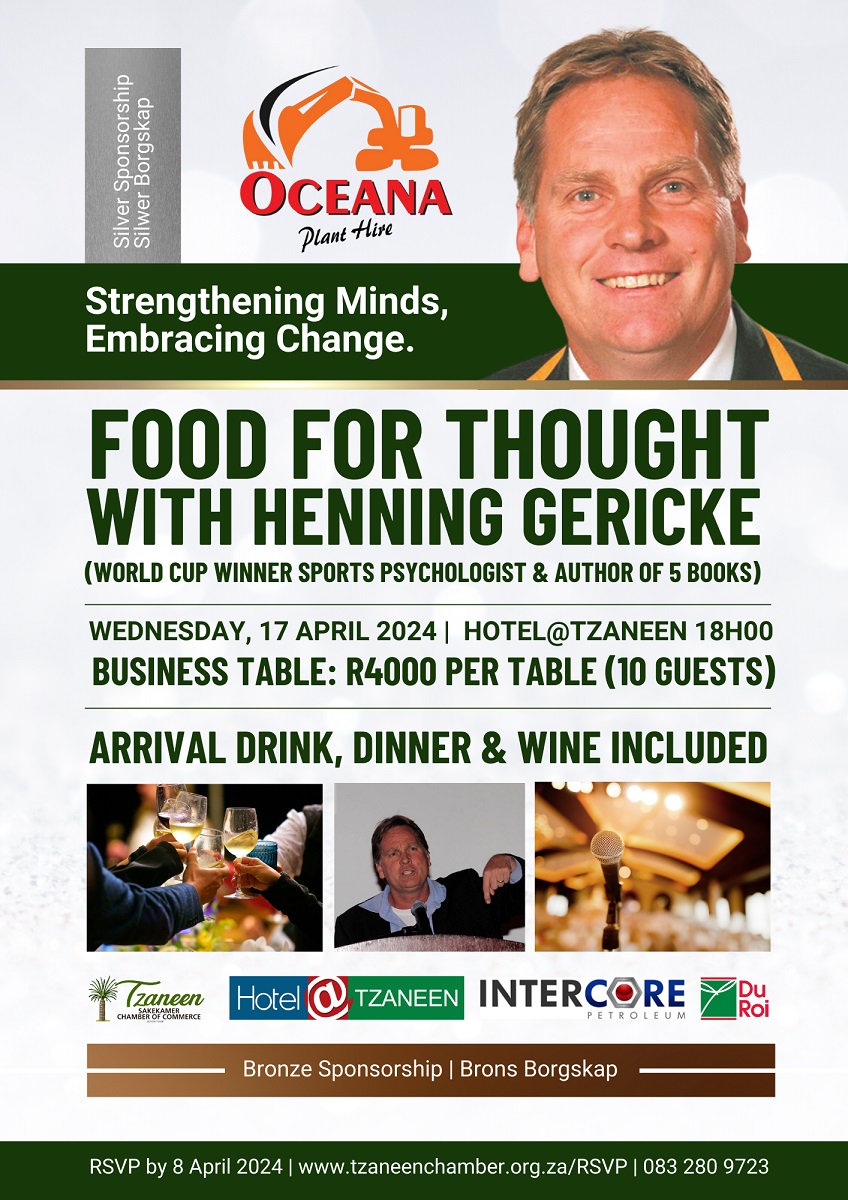 tzaneen chamber of commerce food for thought event poster